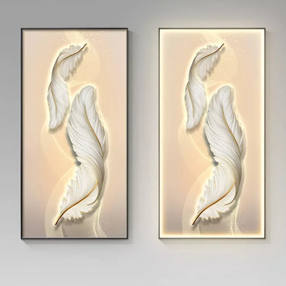 Modern LED Feather Wall Art Lamp – Creative Light & Decor in One