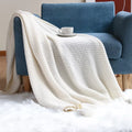Dark Green Knit Cashmere-Feel Shawl & Oversized Throw Blanket - DSARD