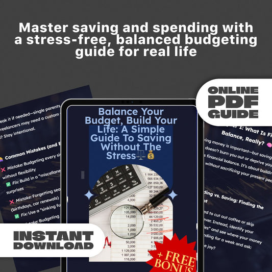 Balance Your Budget, Build Your Life: A Simple Guide to Saving Without the Stress | Budgeting eBook | How to Save Balance | Digital Download PDF