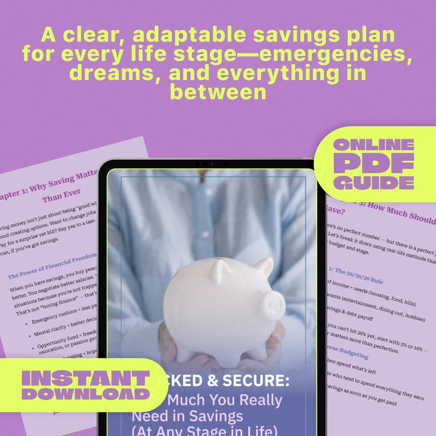 Stacked & Secure: How Much You Really Need in Savings (At Any Stage in Life) – Digital Guide on How Much to Save for Financial Freedom