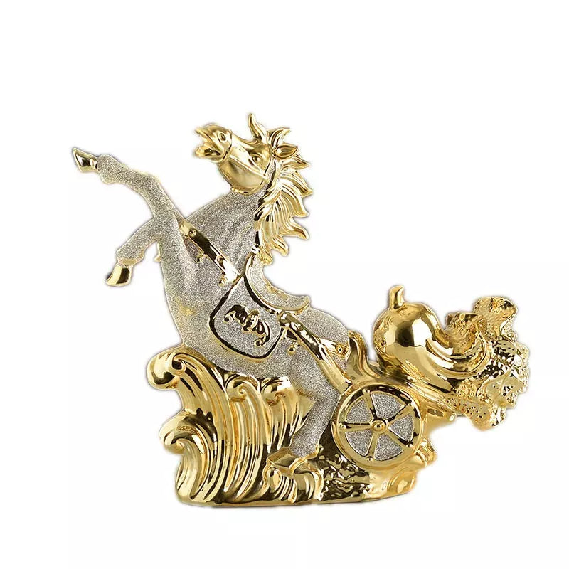 European-Style Ceramic Lucky Horse Ornament