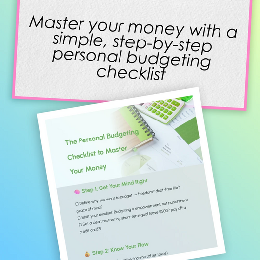 The Personal Budgeting Checklist to Master Your Money | How to Make a Personal Budget | Instant Digital Download