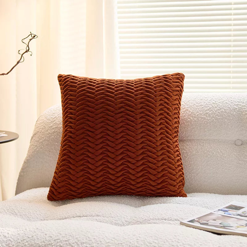 Modern Stripe Knit Throw Pillow Cover – 18x18in Soft Waist Cushion