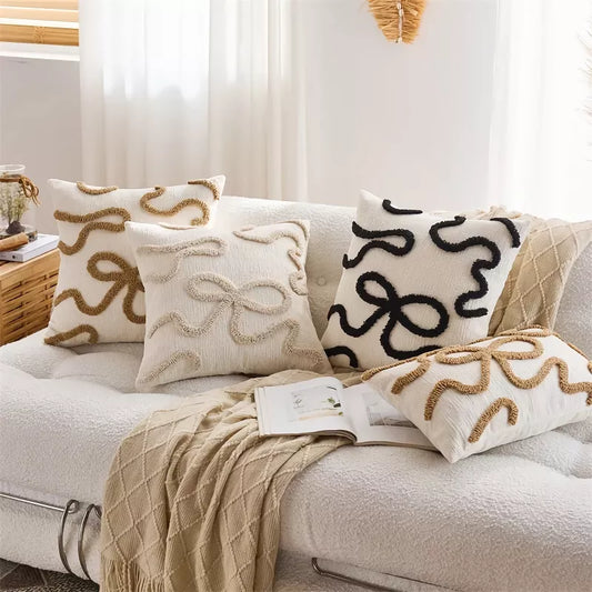 Modern Stripe Tufted Velvet Throw Pillow Cover – 12×20 / 18×18 Inch