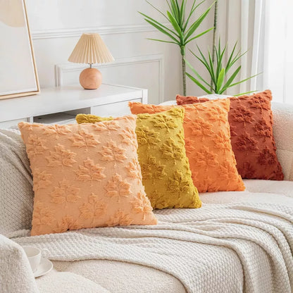 Autumn Maple Leaf Plush Throw Pillow Covers – Cozy Decorative Cushion Cases