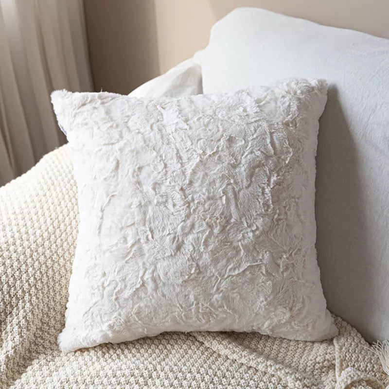Rabbit Fur Warmth Winter Throw Pillowcase (45×45 cm)