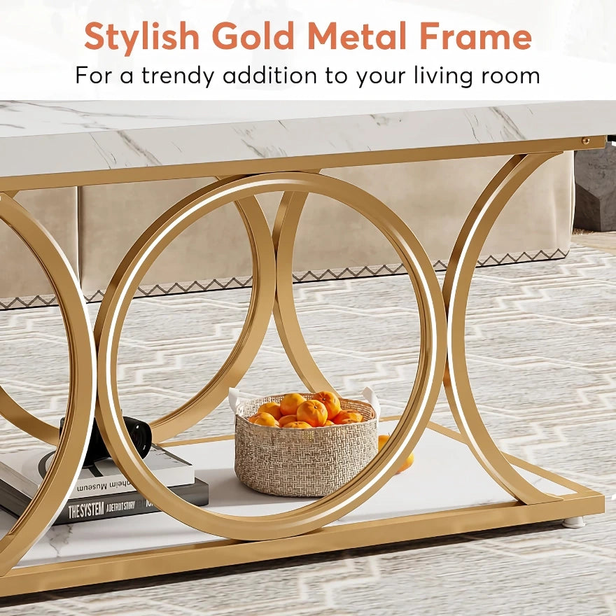 Modern Coffee Table with Storage Shelf - DSARD