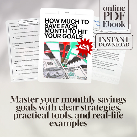 How Much to Save Each Month to Hit Your Goals | Monthly Savings Calculator Guide | Financial Planning eBook