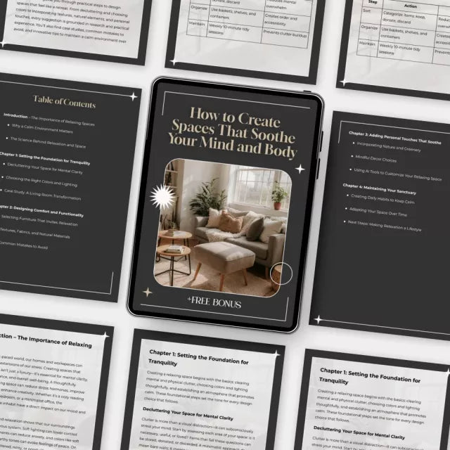 How to Create Spaces That Soothe Your Mind and Body | Digital Guide for Home Wellness, Interior Harmony & Tips for Creating Relaxing Spaces