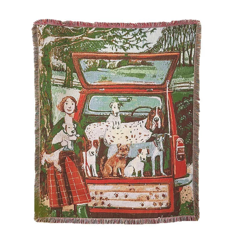 Boho Dog Blanket Throw for Sofa, Bed & Outdoor Adventures