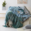 Nordic Mermaid Knit Sofa Blanket – Cozy Home & Outdoor Throw
