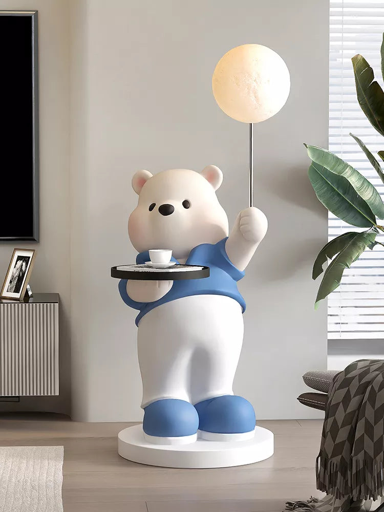 Luminous Bear Statue Tray Storage Rack