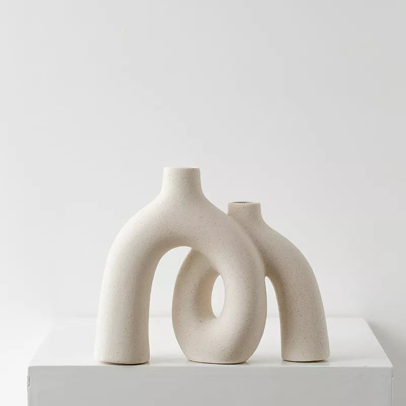 Modern Matte Ceramic Conjoined Vase