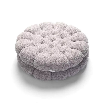 Round Sandwich Biscuit Sofa Pillow – Soft & Comfortable Cushion for Living Room or Bedroom