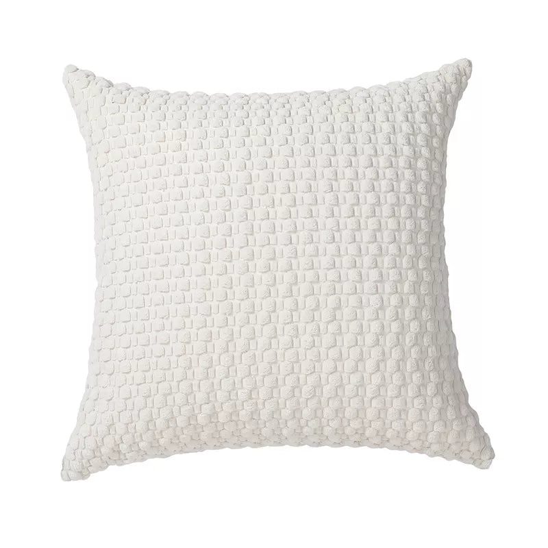 Modern Velvet Pillowcase with 3D Bubble Plush Wrap – Solid Color Cushion Cover