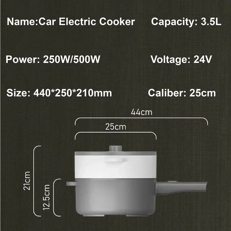 DSARD 24V Portable Electric Hot Pot & Rice Cooker – Multi-Function, High Power, Non-Stick, Travel-Friendly - DSARD