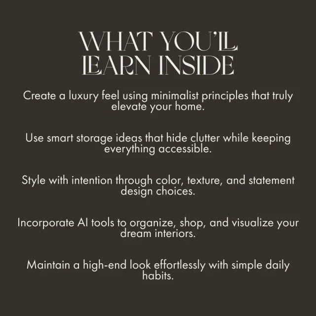 How to Declutter Your Home to Look Luxurious | Modern Minimalist eBook Guide for Creating an Expensive-Looking Space