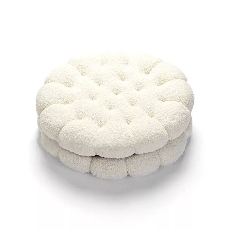 Round Sandwich Biscuit Sofa Pillow – Soft & Comfortable Cushion for Living Room or Bedroom