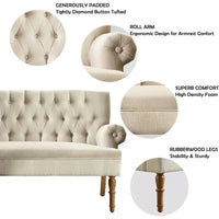 Elegant Warm Beige Two-Seater Sofa - DSARD - DSARD
