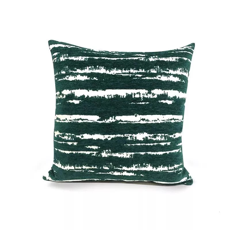 Green Abstract Striped Throw Pillow Cover 18×18 Inch – Modern Home Decor