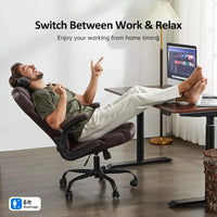 Ergonomic Leather Office Chair with Flip-Up Arms - DSARD - DSARD