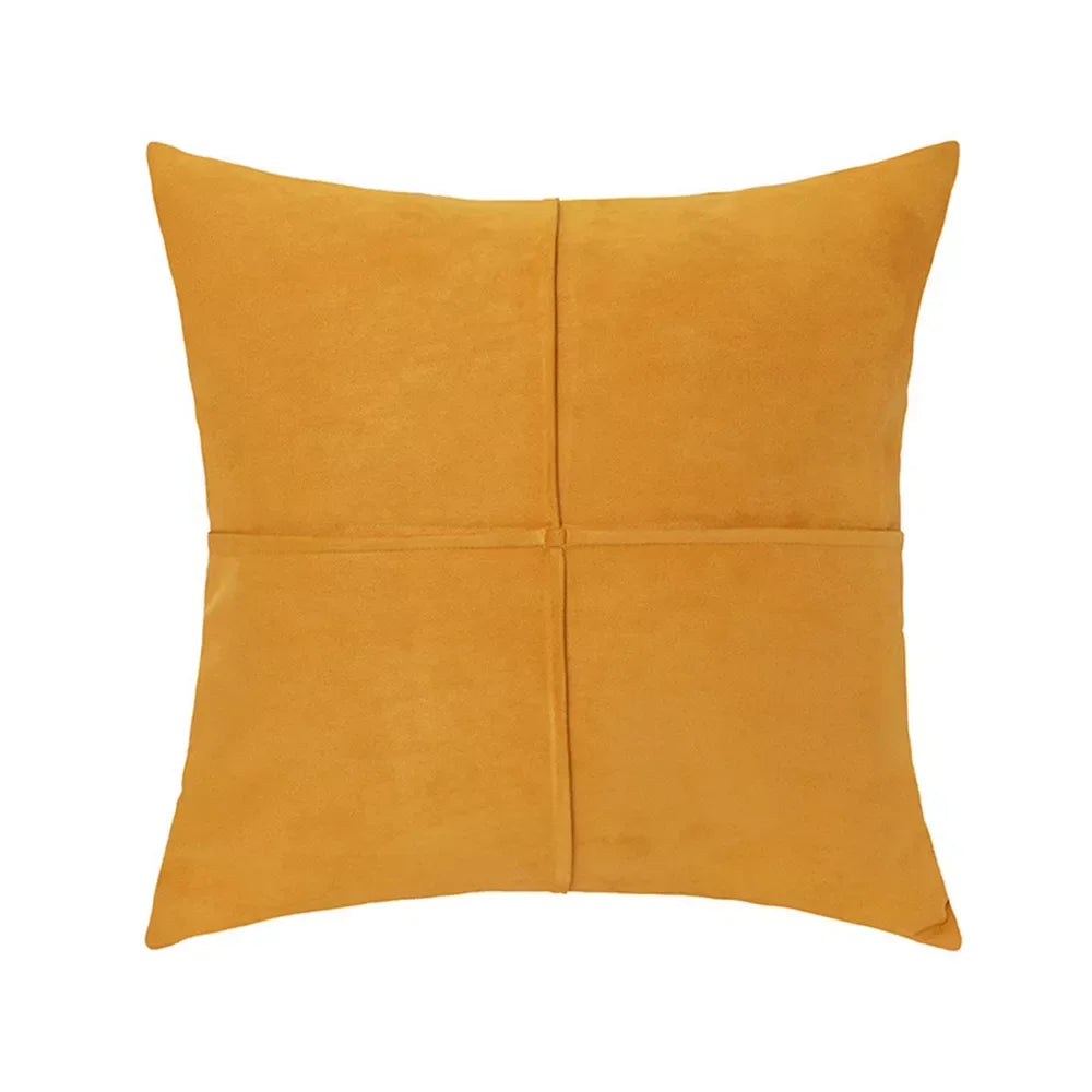 Faux Suede Cross Stitch Decorative Throw Pillow Cover for Sofa, Bed & Couch - DSARD