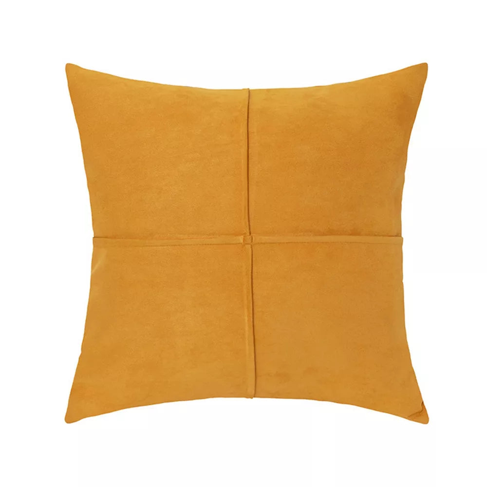 Faux Suede Cross Stitch Decorative Throw Pillow Cover for Sofa, Bed & Couch