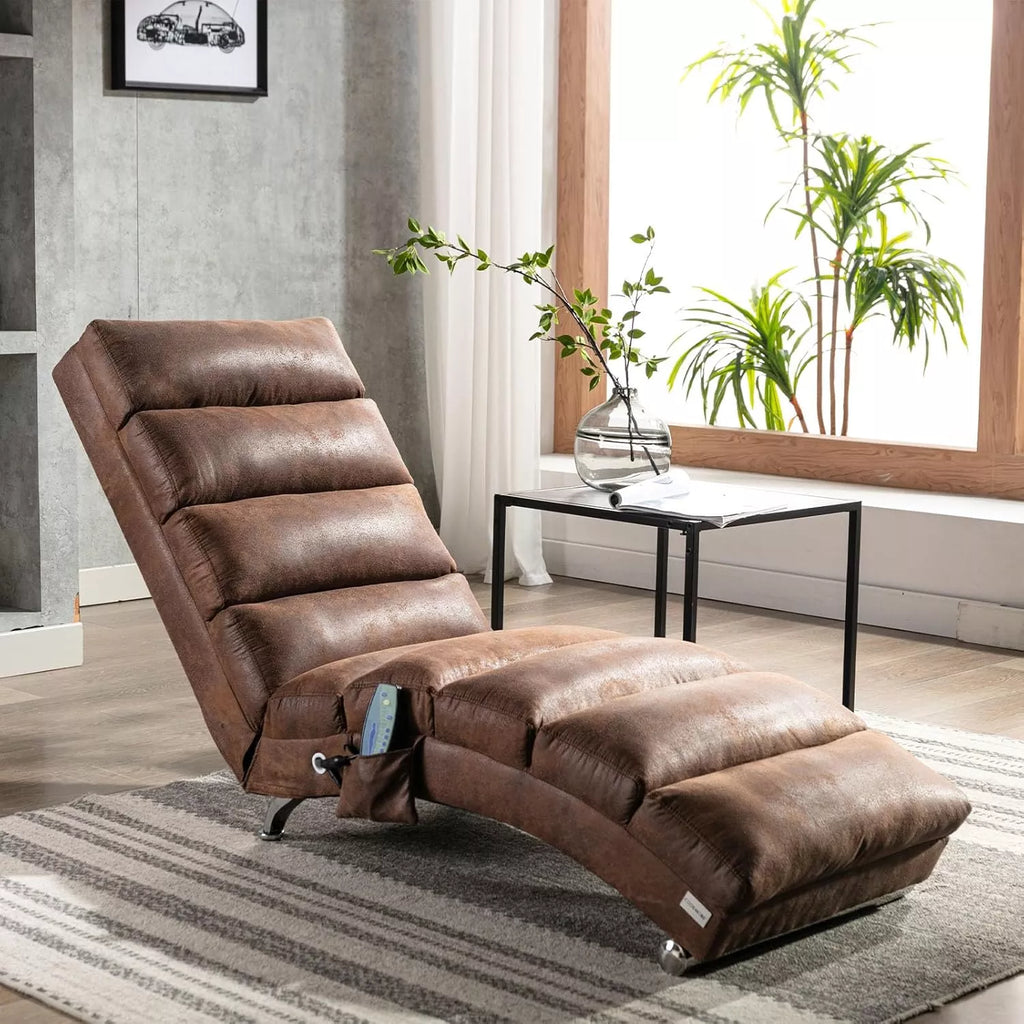 Modern Ergonomic Chaise Lounge with Massage & Recliner Function for Indoors - DSARD