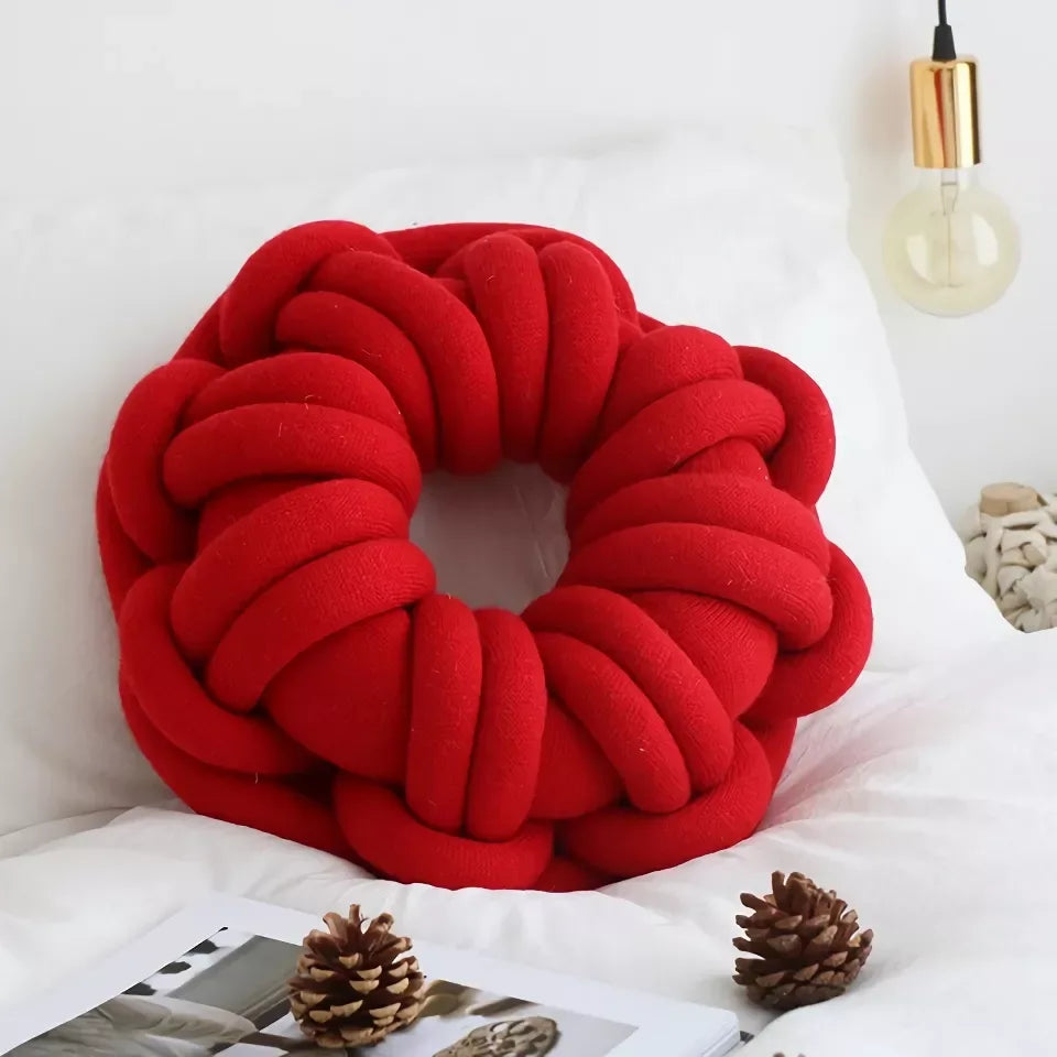 DIY Chunky Yarn Hand-Knot Round Cushion – Cozy Decorative Seat & Back Support - DSARD