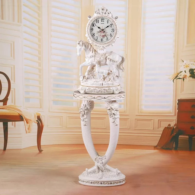 Antique European Style Resin Standing Pendulum Clock