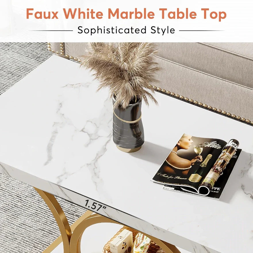 Coffee Table with Storage Shelf – Modern Living Room
