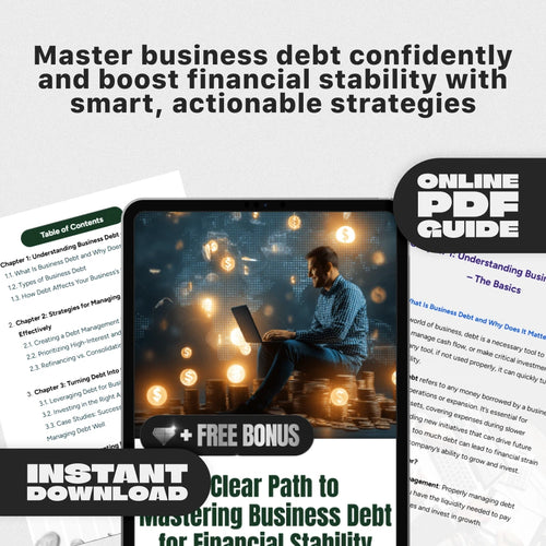 A Clear Path to Mastering Business Debt for Financial Stability – How to Manage Business Debt Guide | Small Business Finance eBook | Instant Digital Download