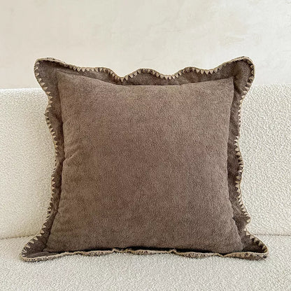 Cozy Scalloped Solid Pillow Cover – Stylish Home Decor