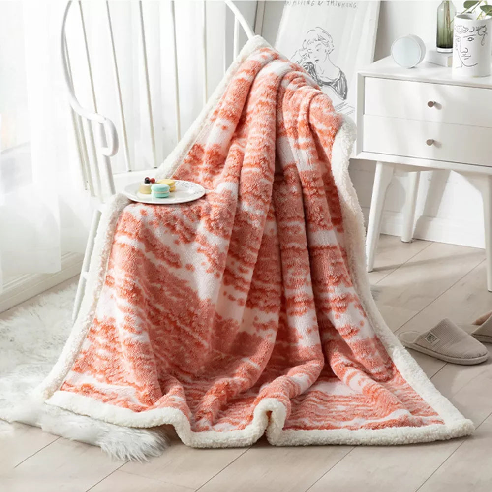 Cotton Velvet Blanket with Double-Sided Lambskin – Soft, Warm & Multifunctional - DSARD