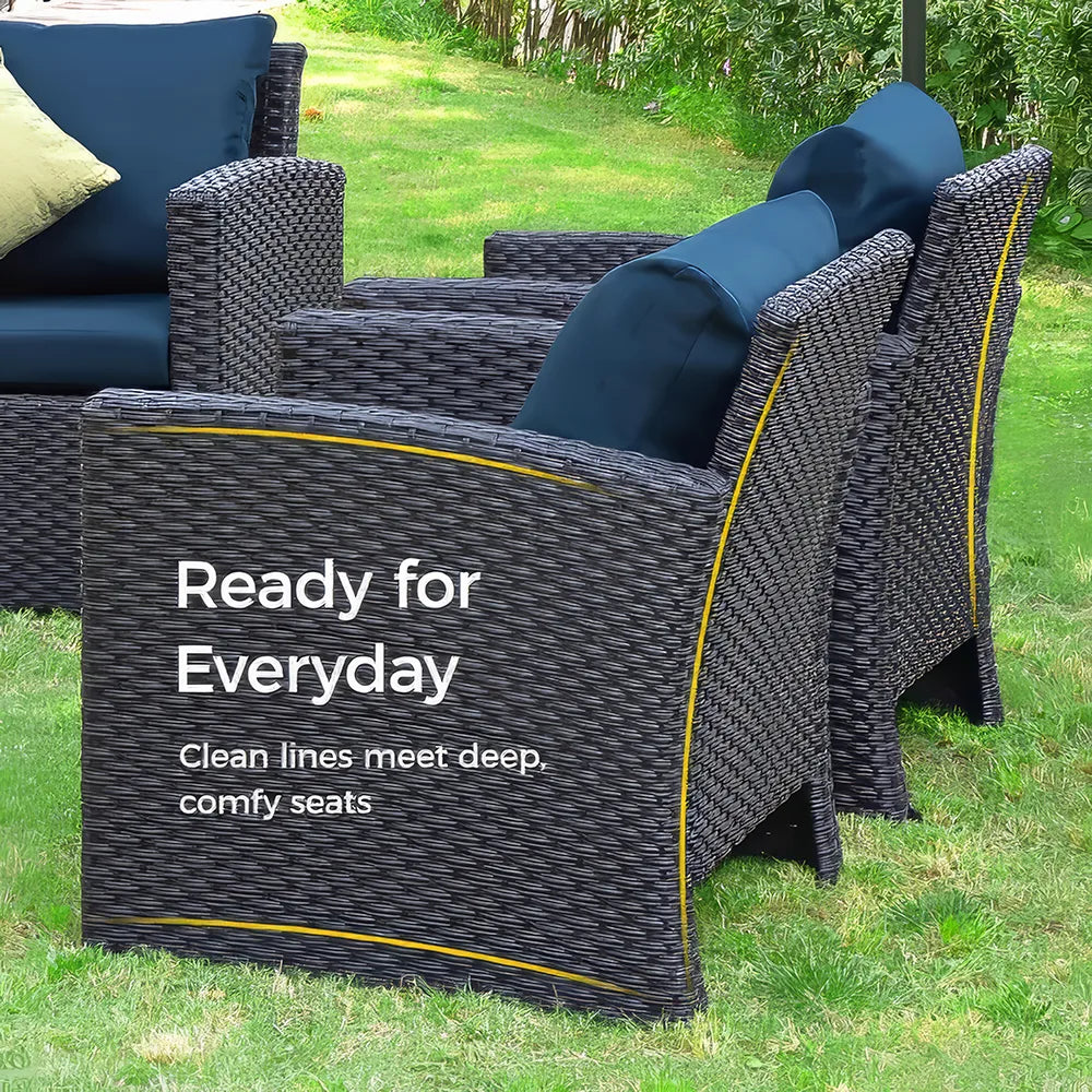 DSARD Luxury Wicker Outdoor Sectional Sofa Set - 4 Pieces