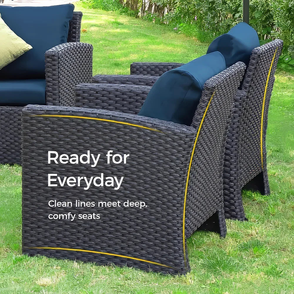 DSARD Luxury Wicker Outdoor Sectional Sofa Set - 4 Pieces - DSARD