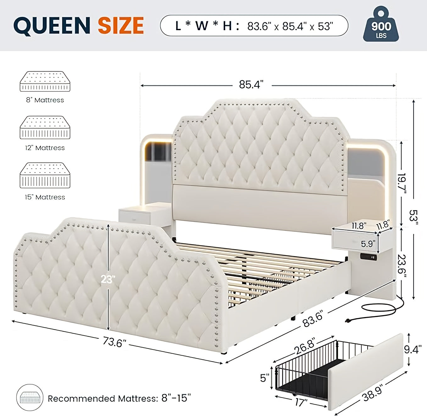 Queen Size Platform Bed Frame - DSARD