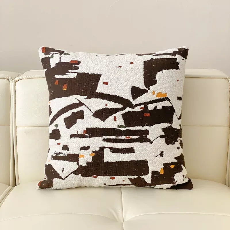 45X45CM Retro Jacquard Leaf Throw Pillow Cover – Light Luxury Decor - DSARD