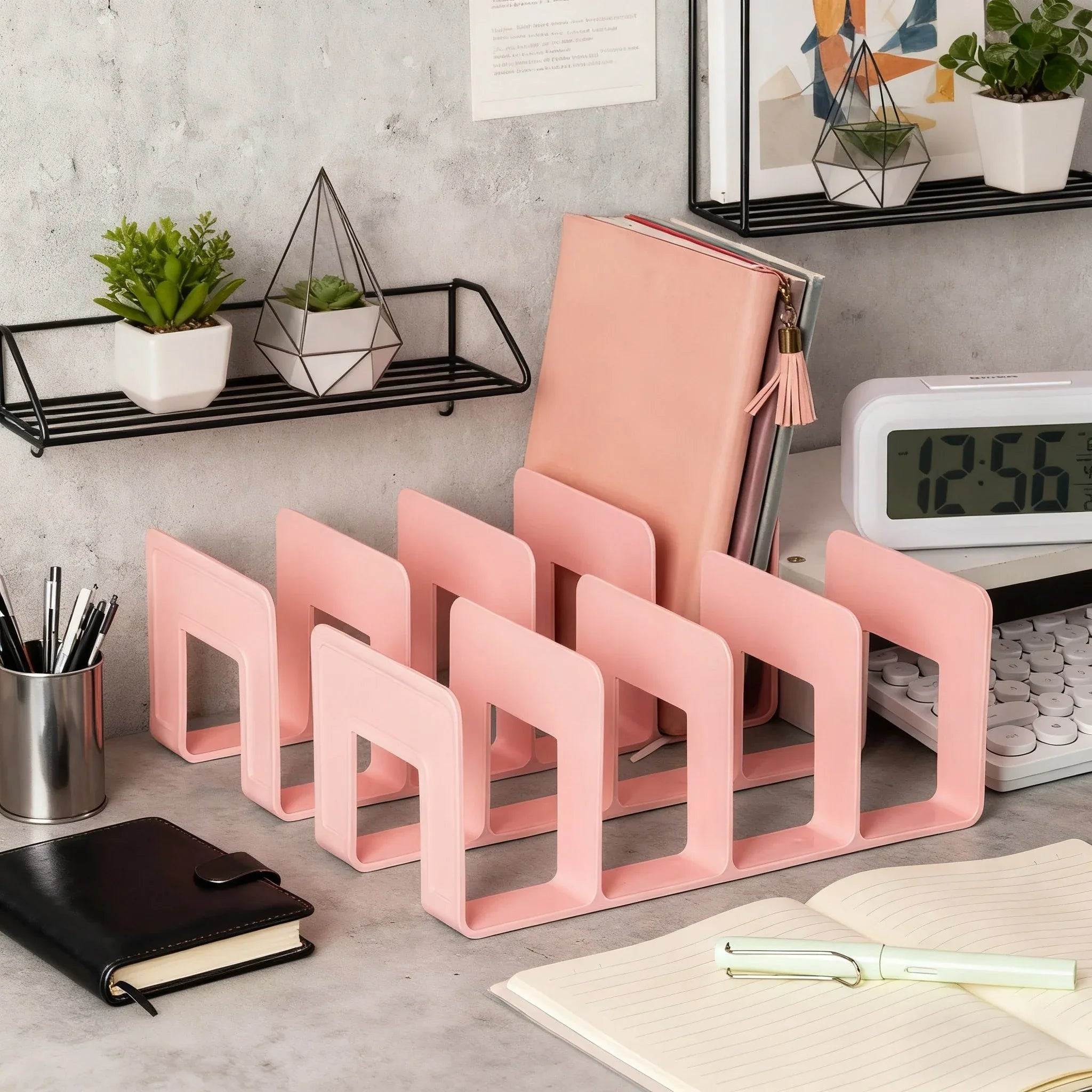 Adjustable Metal Bookend Desktop Organizer and Book Stand - DSARD