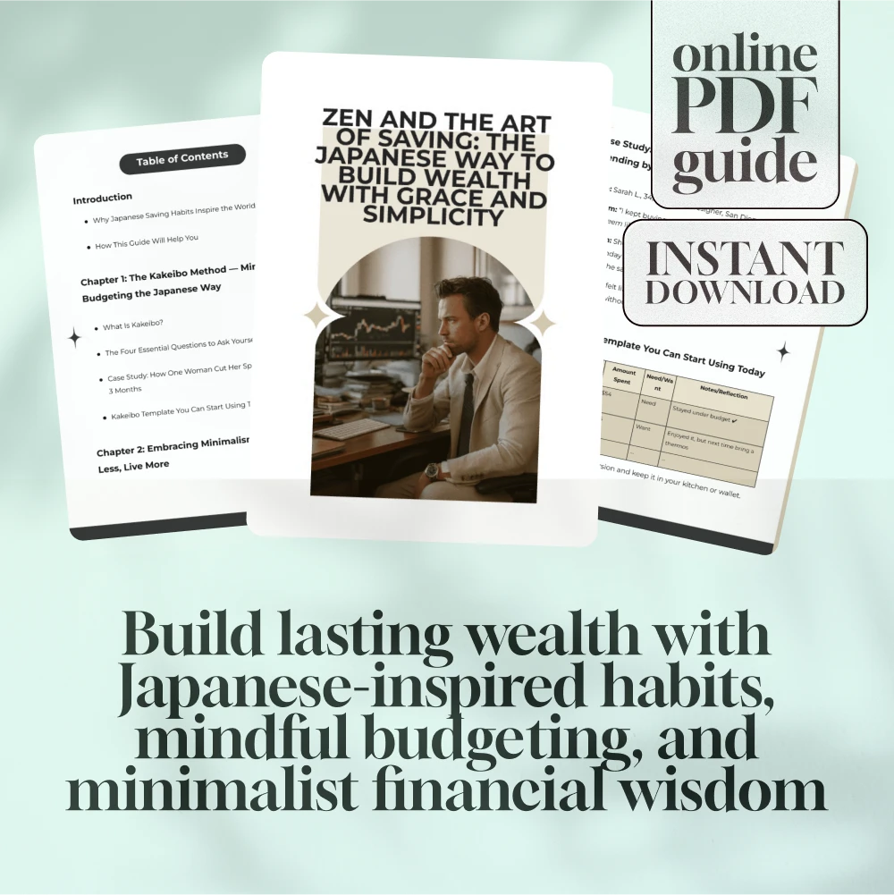 Zen and the Art of Saving: The Japanese Way to Build Wealth with Grace and Simplicity | Japanese Way to Save Money eBook | Minimalist Budgeting Digital Guide