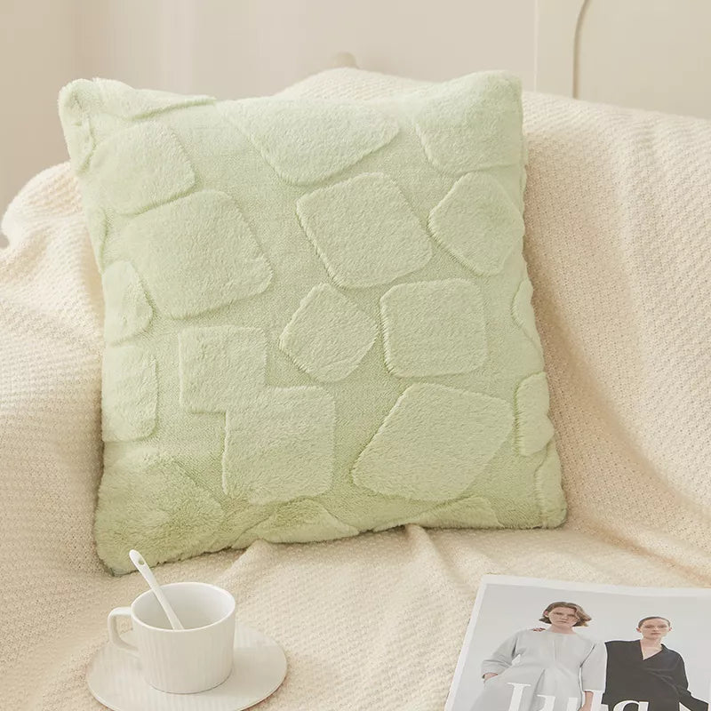 Imitation Rabbit Hair Plush Pillowcase Cushion Cover (18×18 inches)