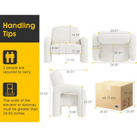 Modern Accent Armchair with Elephant Trunk Armrests and Sherpa Upholstery - DSARD