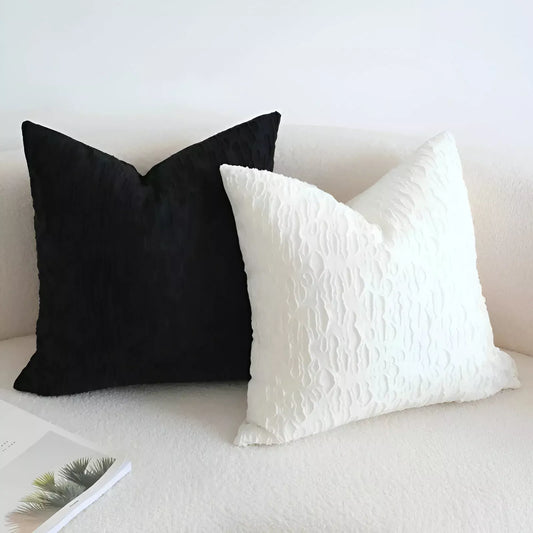 Black & White Hollow Cushion Cover