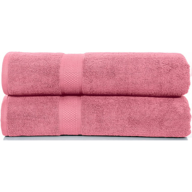 Bath Sheet Towels 100% cotton, 600 GSM Bathroom Towels, Soft and Absorbent Bath Sheets - Set of 2 (35 x 70 Navy, Rose Pink, Teel) by DSARD