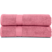 Bath Sheet Towels 100% cotton, 600 GSM Bathroom Towels, Soft and Absorbent Bath Sheets - Set of 2 (35 x 70 Navy, Rose Pink, Teel) by DSARD