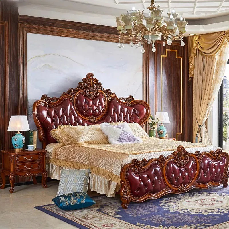Close-up of natural wood grain and craftsmanship on DSARD solid wood bed frame with smooth finish