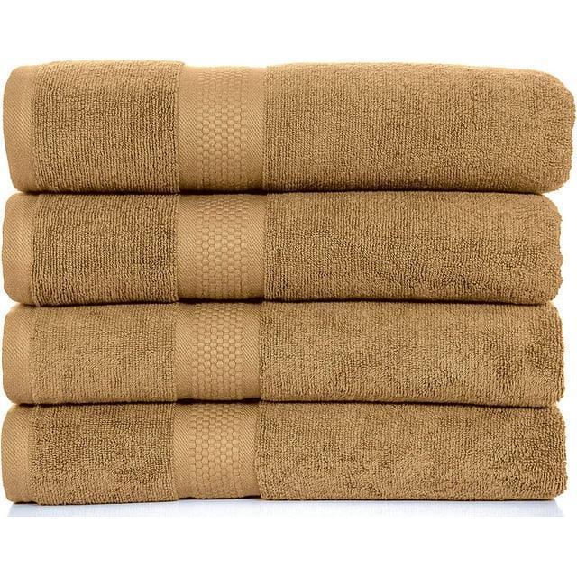 DSARD Bath Towels Set of 4, Spa Towels 100% Cotton, 600 GSM Bath Towels, Soft & Absorbent Bathroom Towels by DSARD - Beige - DSARD