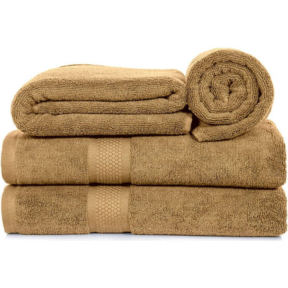 DSARD Bath Towels Set of 4, Spa Towels 100% Cotton, 600 GSM Bath Towels, Soft & Absorbent Bathroom Towels by DSARD - Beige