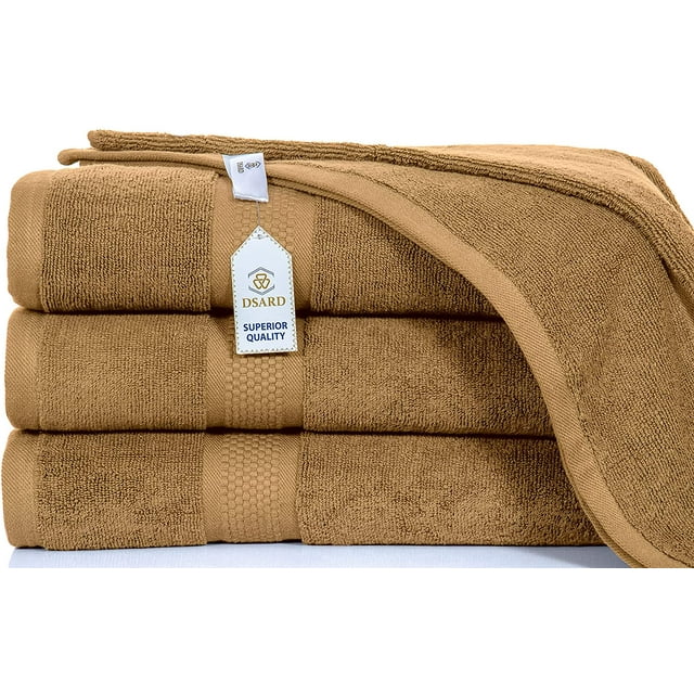 DSARD Bath Towels Set of 4, Spa Towels 100% Cotton, 600 GSM Bath Towels, Soft & Absorbent Bathroom Towels by DSARD - Beige