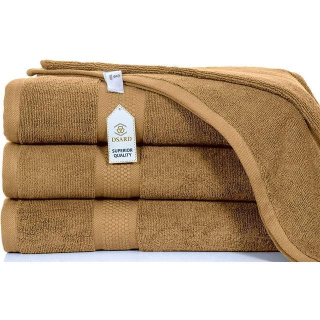 DSARD Bath Towels Set of 4, Spa Towels 100% Cotton, 600 GSM Bath Towels, Soft & Absorbent Bathroom Towels by DSARD - Beige - DSARD